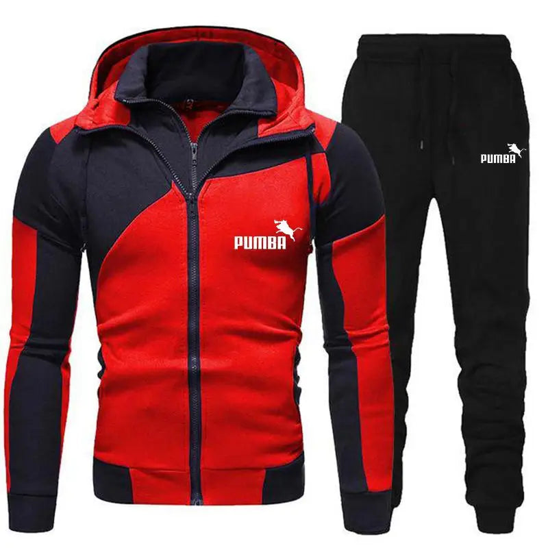 Fashion Print Tracksuit for Man Zipper Hooded Sweatshirt and Sweatpants Two Pieces Suits Male Casual Fitness Jogging Sports Sets