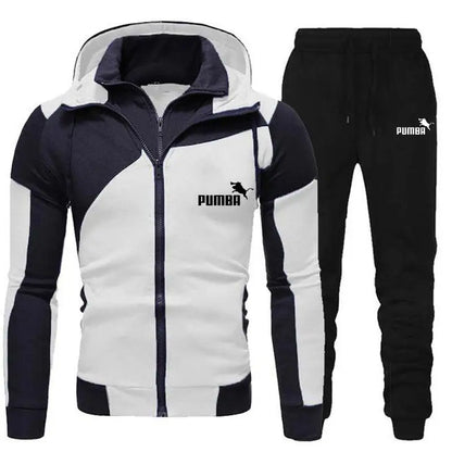 Fashion Print Tracksuit for Man Zipper Hooded Sweatshirt and Sweatpants Two Pieces Suits Male Casual Fitness Jogging Sports Sets